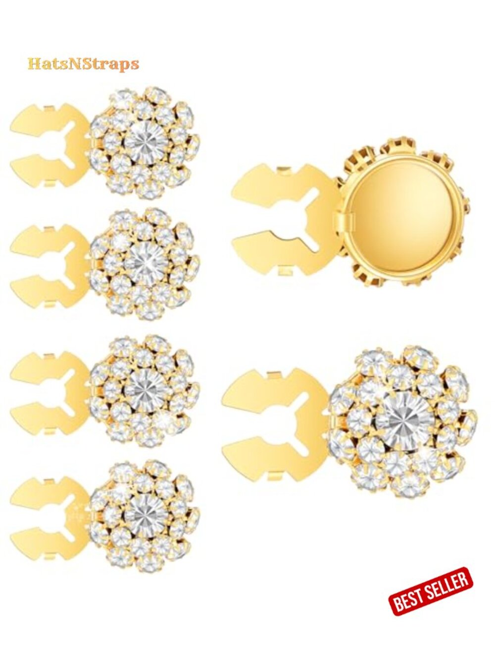 Rhinestone Clip-on Button Covers Sewing Notions DIY Craft Supply